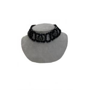 NEW VICKY LEE women's beaded crystal choker in black
